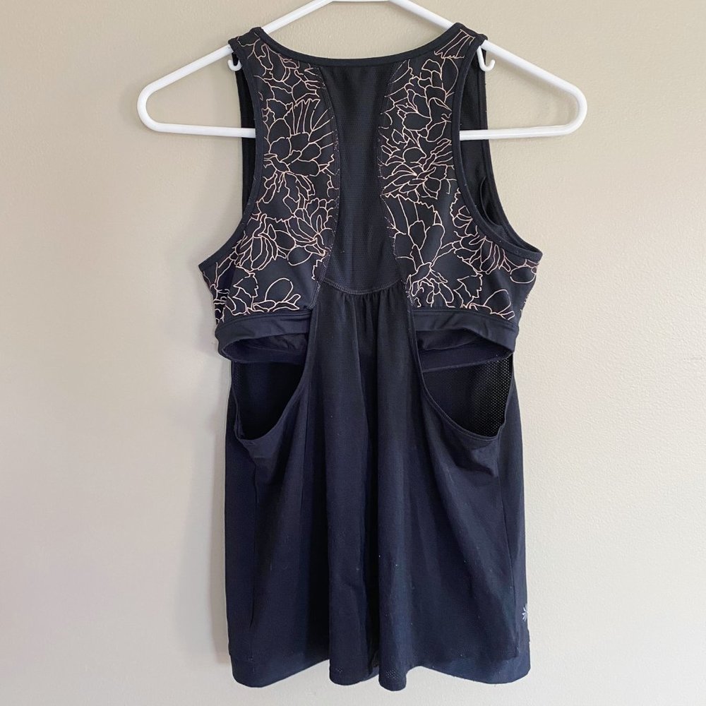 athleta athletic tank top w/ flower print bra sz s - Picture 2 of 4